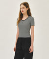 Marithé François Girbaud W DEEP NECK RINGER TEE
