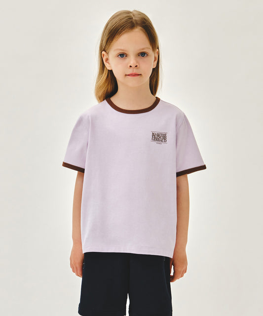 Marithé François Girbaud Kids Small Classic Logo Ringer Tee Light Purple