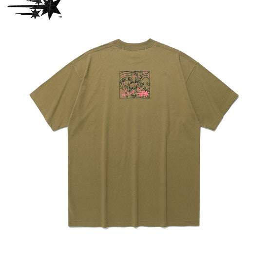 Nice Ghost Club Ghost Angels Photo Big Big Tee [Khaki]