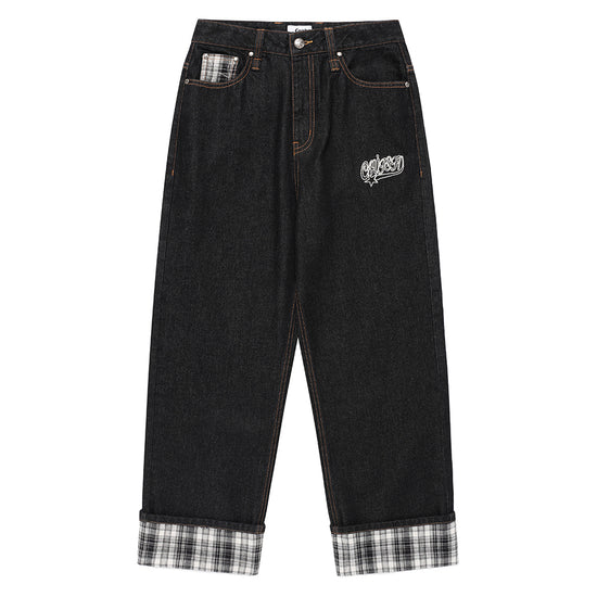 Cavish Kyurin Wearing W Check Denim Pants in Black