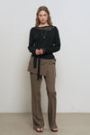 General Idea WOMAN Tie Unbalanced Layered Pullover