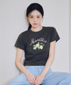 Marithé François Girbaud W LEMON GRAPHIC SLIM CROP TEE