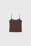 General Idea WOMAN Cap-Lined Backless Sleeveless Top [BROWN]