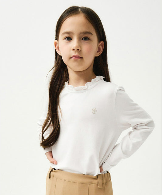 Marithé François Girbaud ENFANT FRILL NECK SLIM LONG SLEEVE black