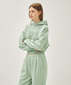 Marithé François Girbaud W SHADOW CLASSIC LOGO DYEING CROP HOODIE mint