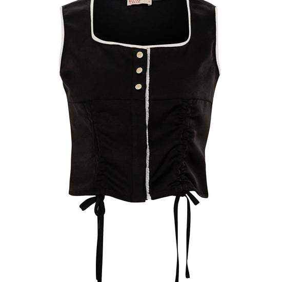 Bitter Cells Luv Satin Vest-Black