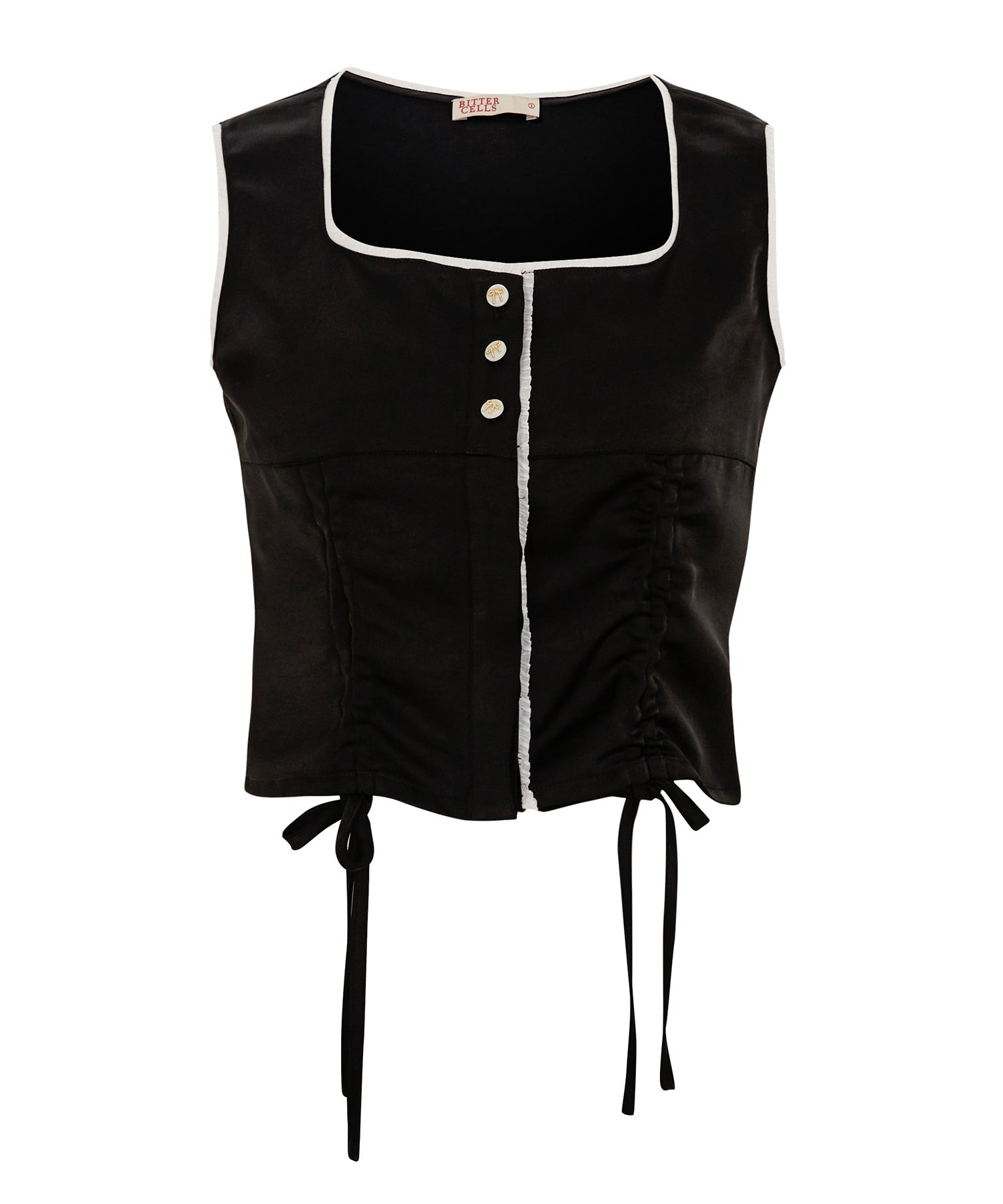 Bitter Cells Luv Satin Vest-Black