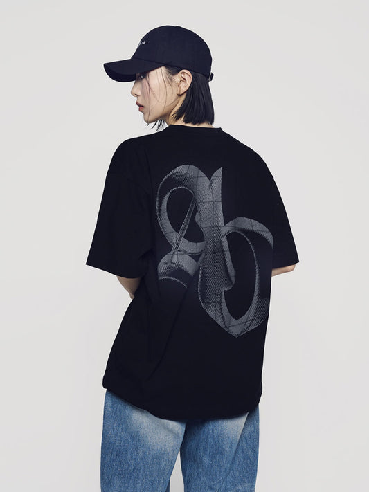ADLV Half Tone Symbol Printing Short Sleeve T-Shirt
