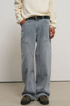 General Idea MAN Double Knee Detail Denim Pants [LIGHT BLUE]