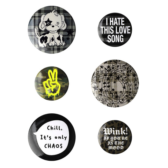 Mahagrid FESTA BUTTON PIN SET [BLACK]
