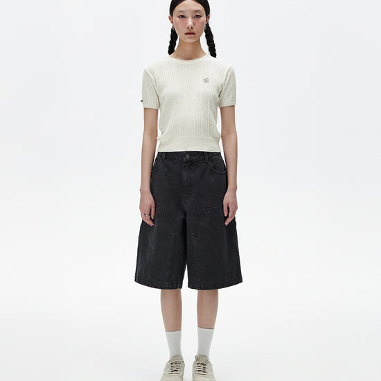 Mahagrid Cable Half Sleeve Knit