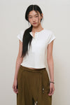 General Idea WOMAN Snap Henry Neck T-Shirt