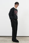 General Idea UNISEX Classic Appliqué Oversized Crewneck Sweatshirt [BLACK]