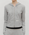 Marithé François Girbaud Women's Slim Fit Crop Hoodie Zip-Up Black