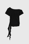 General Idea WOMAN Mesh Trim One Shoulder T-Shirt