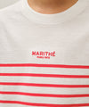 Marithé François Girbaud Kids Border Stripe Long Sleeve Tee Navy
