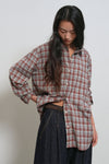 General Idea WOMAN Loose Fit Natural Check Shirt