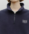 Marithé François Girbaud Classic Logo Half Neck Fleece Sweatshirt Ivory