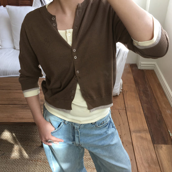 Bitter Cells Essential Layered Half Knit Cardigan