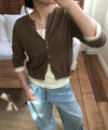 Bitter Cells Essential Layered Half Knit Cardigan