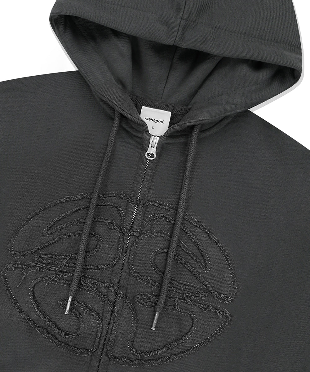 Mahagrid ECLIPSE RAW CUT ZIP UP HOODIE