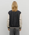 Marithé François Girbaud Classic Logo Embroidery Denim Varsity Jacket Light Blue