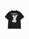 ADLV Woman Doodle Fuzzy Rabbit Short Sleeve T-Shirt