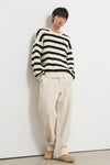 General Idea MAN Stripe Cotton Crew Neck Knit