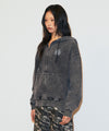 Mahagrid Washed Solar Applique Zip Up Hoodie
