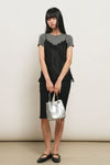 General Idea WOMAN Crackle Faux Leather Bucket Bag [SILVER]