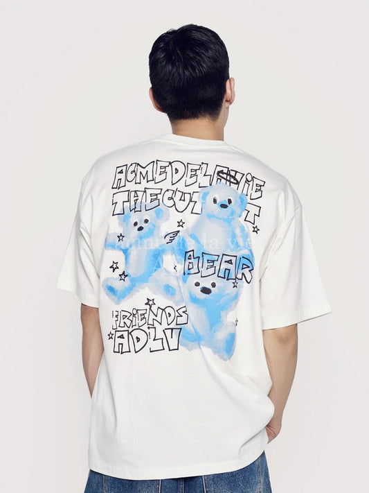 ADLV Crayon Three Bear Artwork Short Sleeve T-Shirt