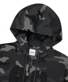 Mahagrid Camo Applique Crop Zip Up Hoodie