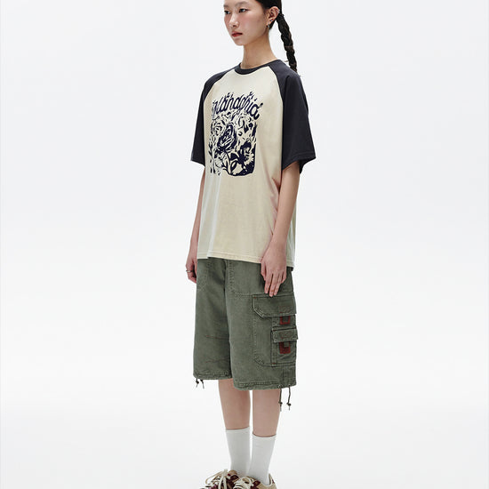 Mahagrid Rose Raglan Tee