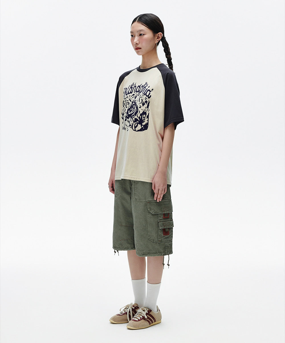Mahagrid Rose Raglan Tee