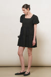 General Idea WOMAN Wrinkle Volume Puff One-Piece [BLACK]