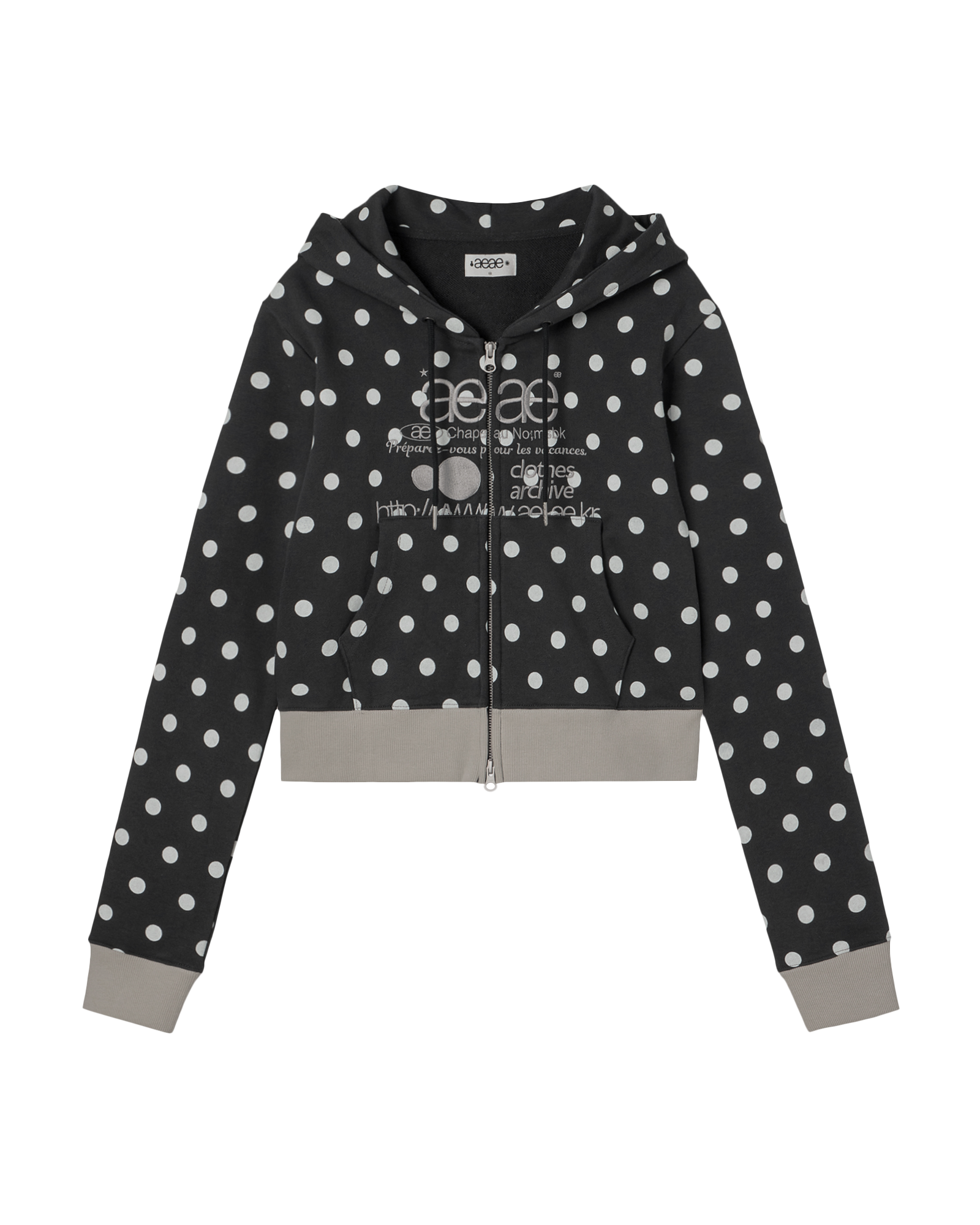 AEAE Web Logo Crop Hoodie Zip Up