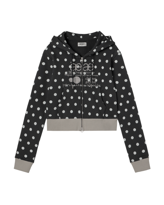 AEAE Web Logo Crop Hoodie Zip Up