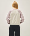 Marithé François Girbaud W BLOCK CLASSIC LOGO RAGLAN CROP SWEATSHIRT charcoal