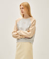 Marithé François Girbaud W BLOCK CLASSIC LOGO RAGLAN CROP SWEATSHIRT charcoal