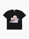 ADLV Baby Face Bear Doll Hug Short Sleeve T-Shirt
