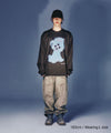 Nice Ghost Club Three Eyes Dog Big Big Long Sleeve Tee