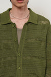 General Idea UNISEX Crochet Collar Knit Cardigan