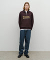 Marithé François Girbaud Baseball Logo Collar Half Zip Sweatshirt Navy