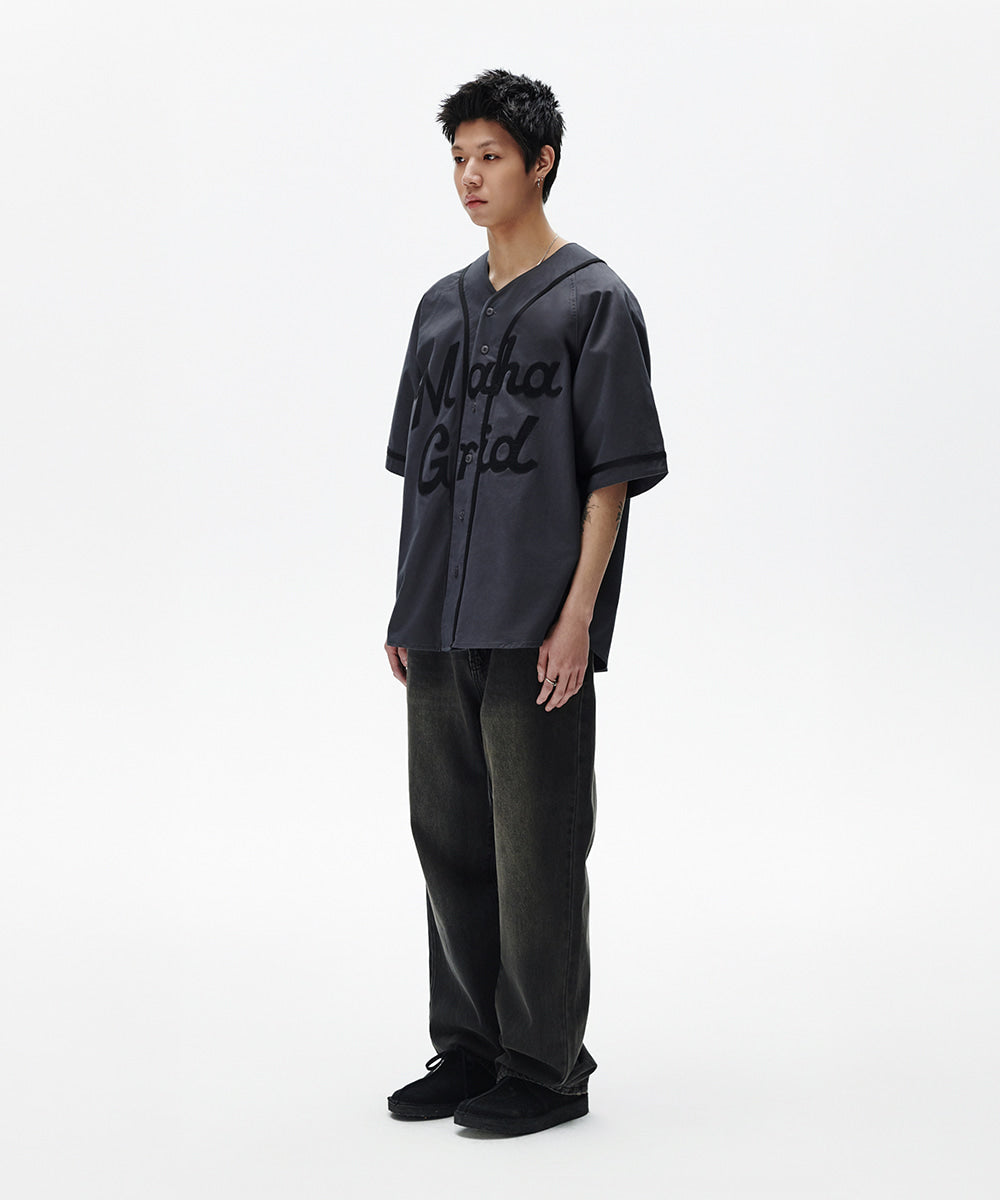 Mahagrid Serif Logo Baseball Shirt