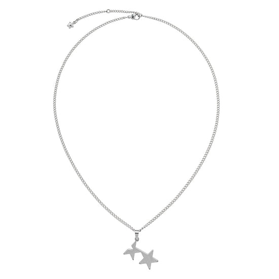 Cavish Twin Star Necklace [Silver]