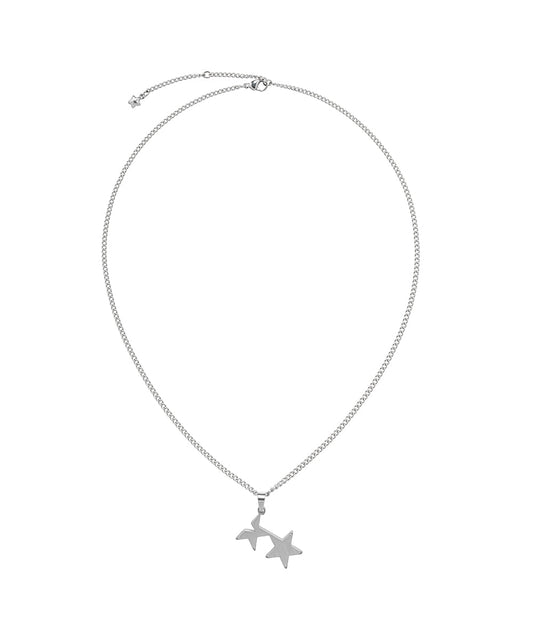 Cavish Twin Star Necklace [Silver]