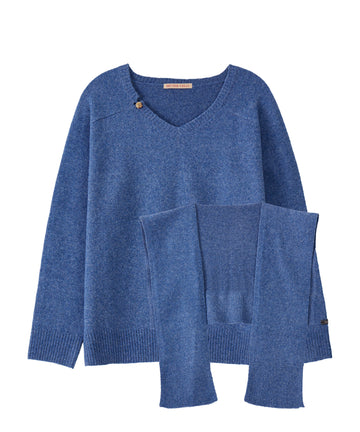 Bitter Cells [SET] Essential V Neck Knit & Shawl