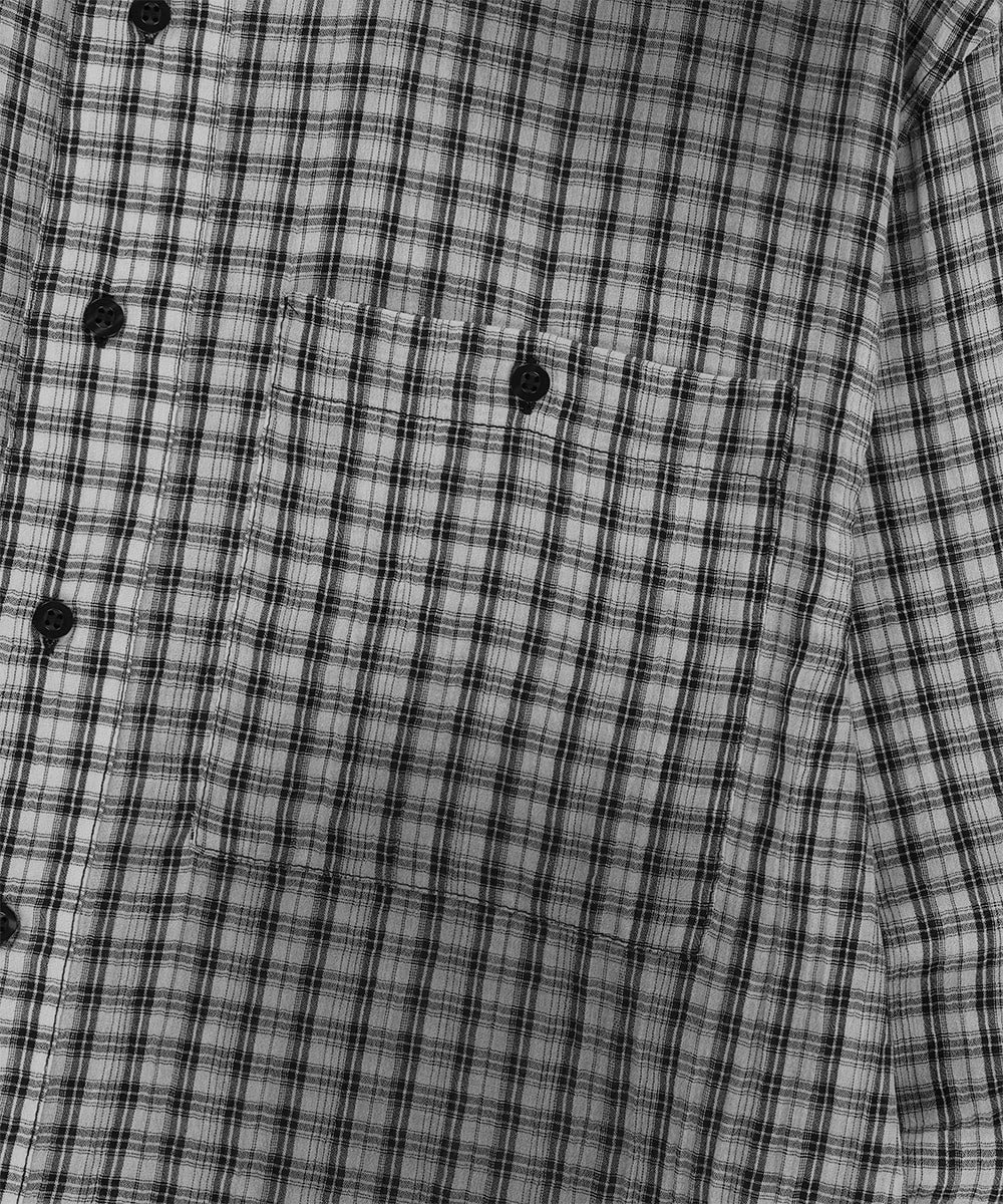 Mahagrid SPRAY DYEING CHECK CROP SHIRT
