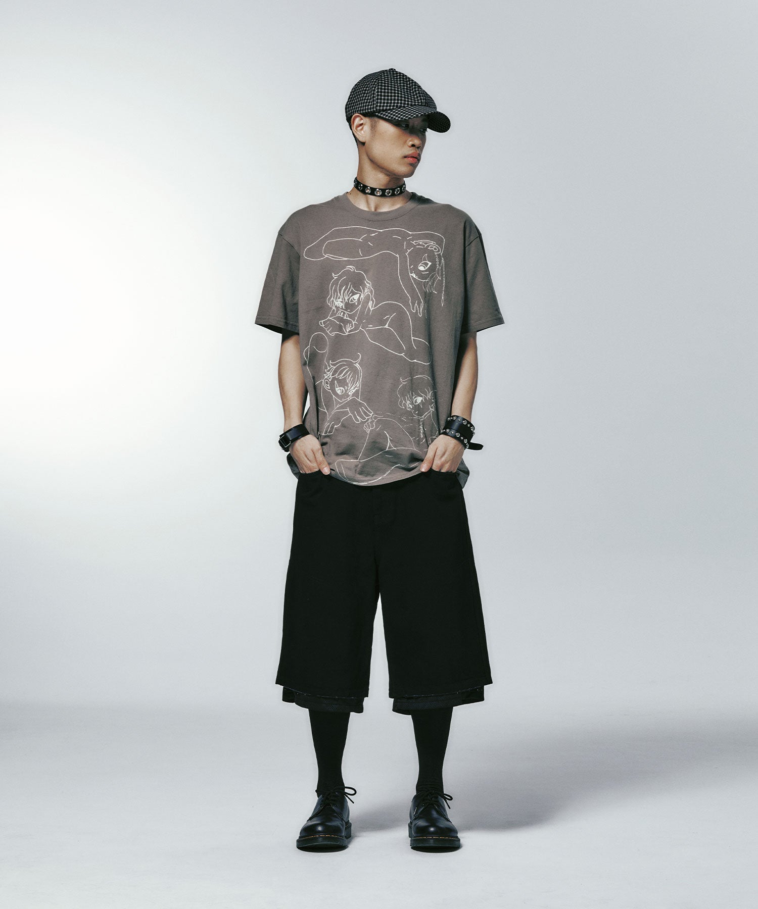 Nice Ghost Club Heaven Gatekeeper Line Tee [Brown]