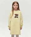 Marithé François Girbaud Kids Bear Classic Logo Sweat Dress (Brushed) Light Yellow